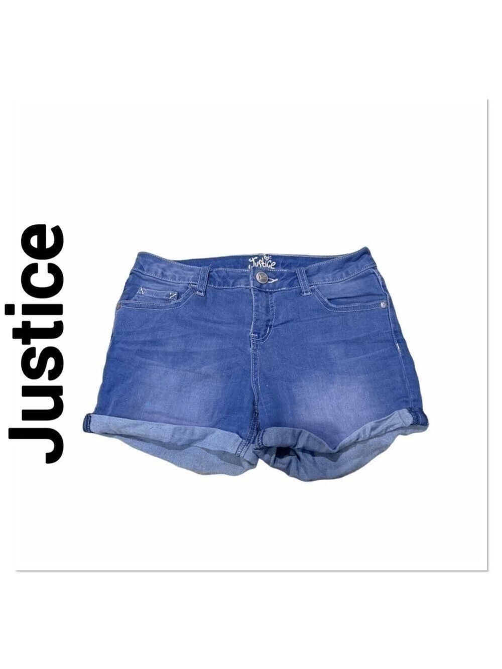 JUSTICE Cuffed Denim Shorts size 14